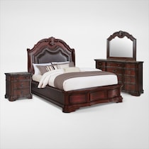 gramercy park dark brown  pc queen bedroom   