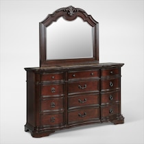 gramercy park dark brown dresser and mirror   
