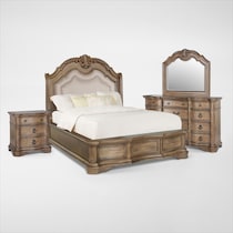 gramercy park light brown  pc king bedroom   