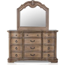 gramercy park light brown dresser & mirror   
