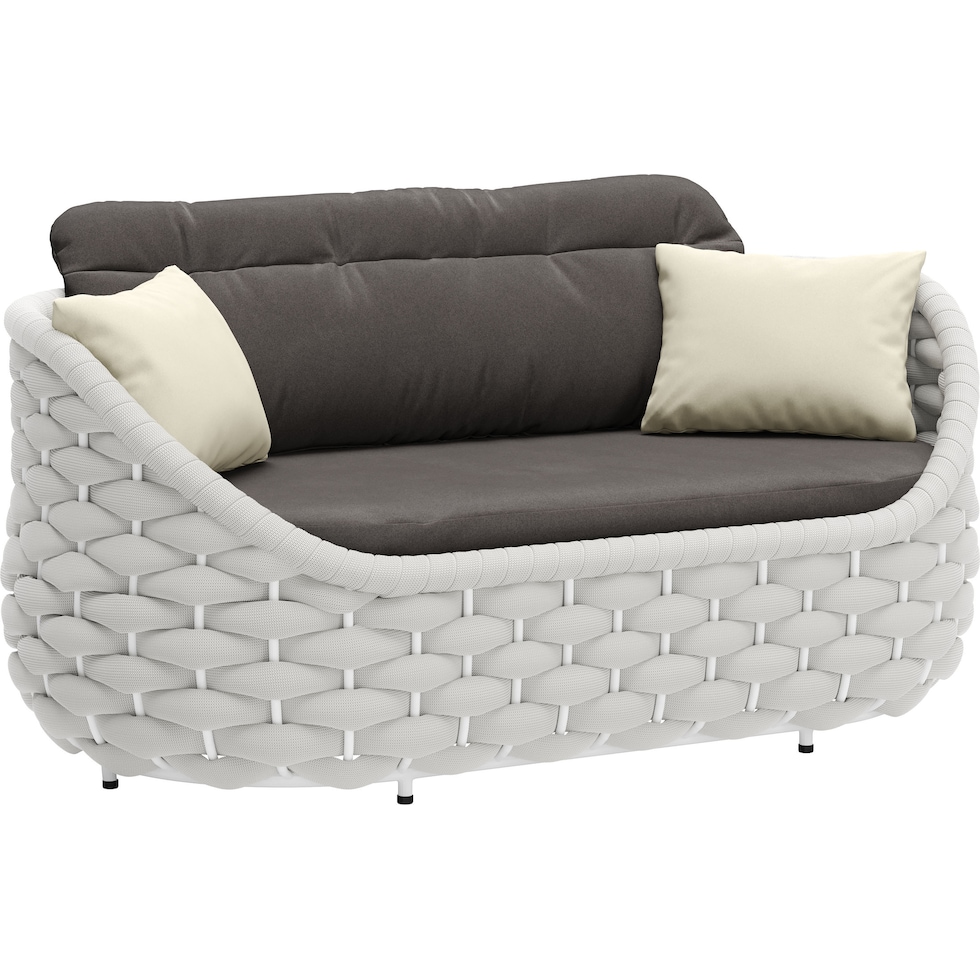 grand isle gray outdoor loveseat   