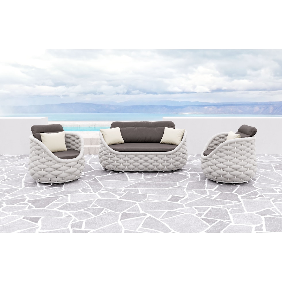 grand isle gray outdoor loveseat   