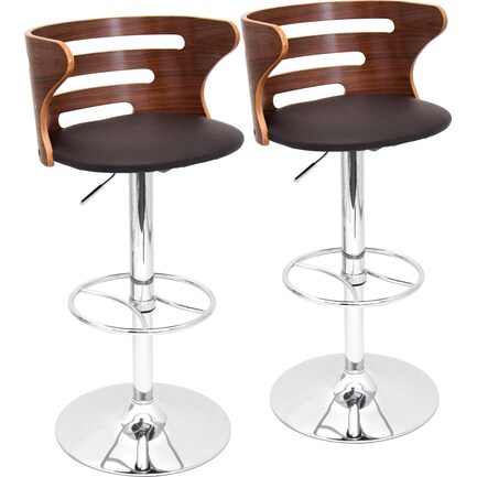 Grandfield Set of 2 Adjustable Bar Stools - Black