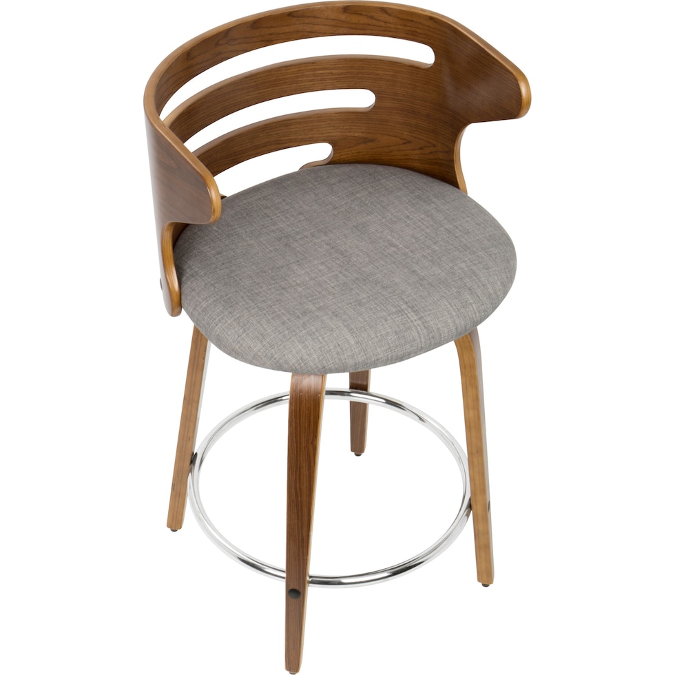 grandfield gray counter height stool   