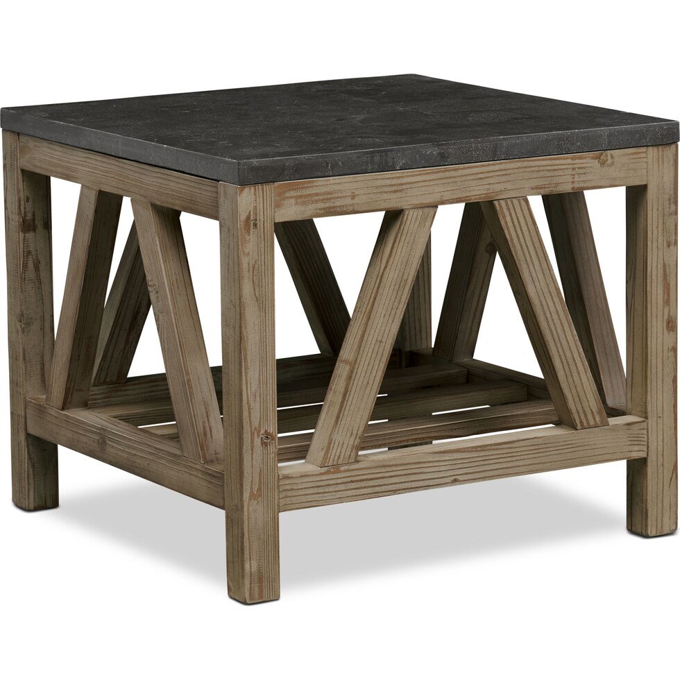 grandin light brown end table   