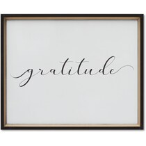 gratitude white wall art   