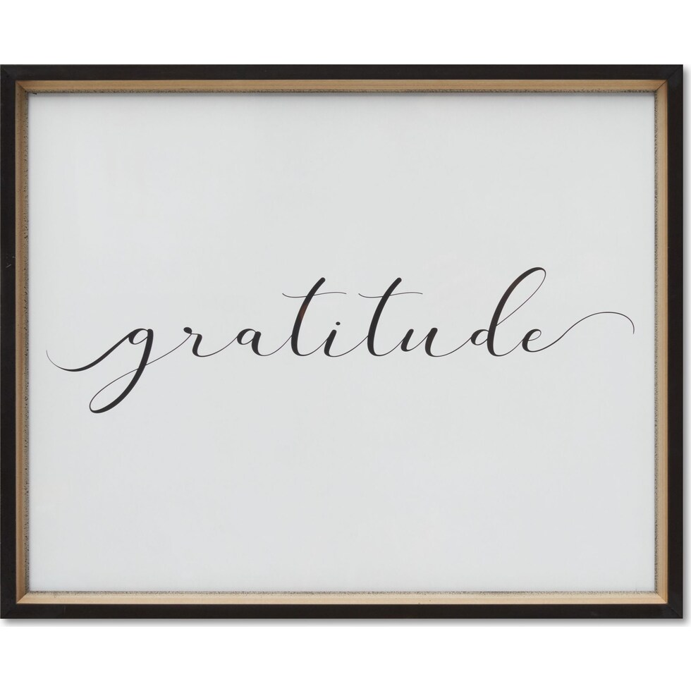 gratitude white wall art   