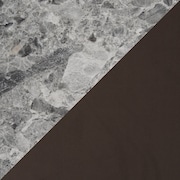 Artemis Marble Counter-Height Dining Table and 6 Upholstered Stools - Gray Marble/Brown/Natural Legs