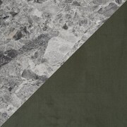 Artemis Marble Counter-Height Dining Table and 4 Upholstered Stools - Gray Marble/Olive
