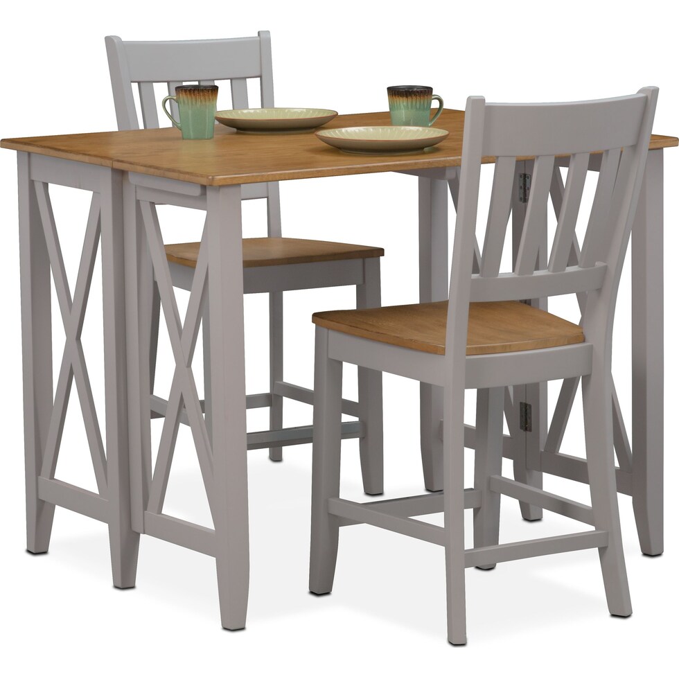 gray  pc counter height dining room   