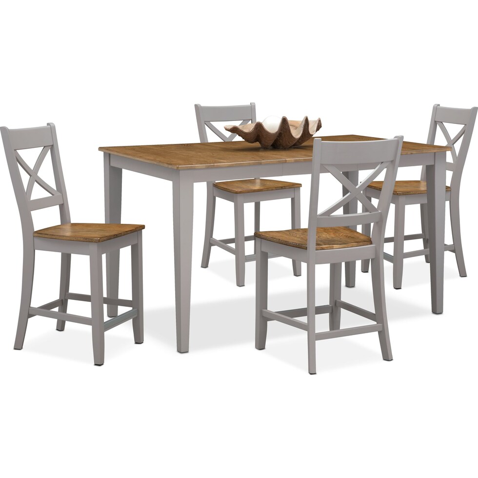 gray  pc counter height dining room   