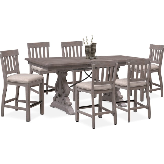Dining Room Furniture - Charthouse Counter-Height Dining Table and 6 Stools