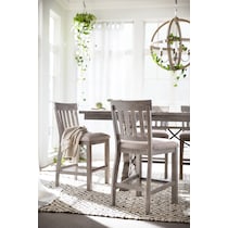 gray  pc counter height dining room   