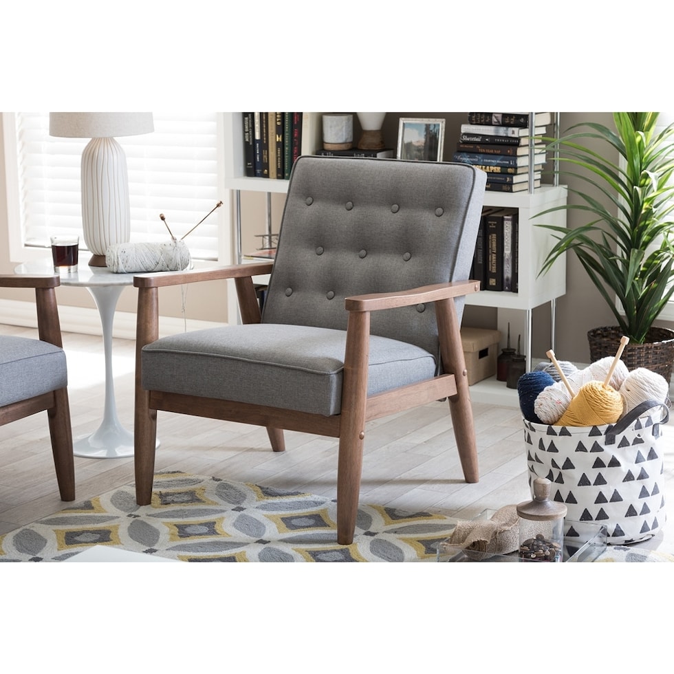gray accent chair   