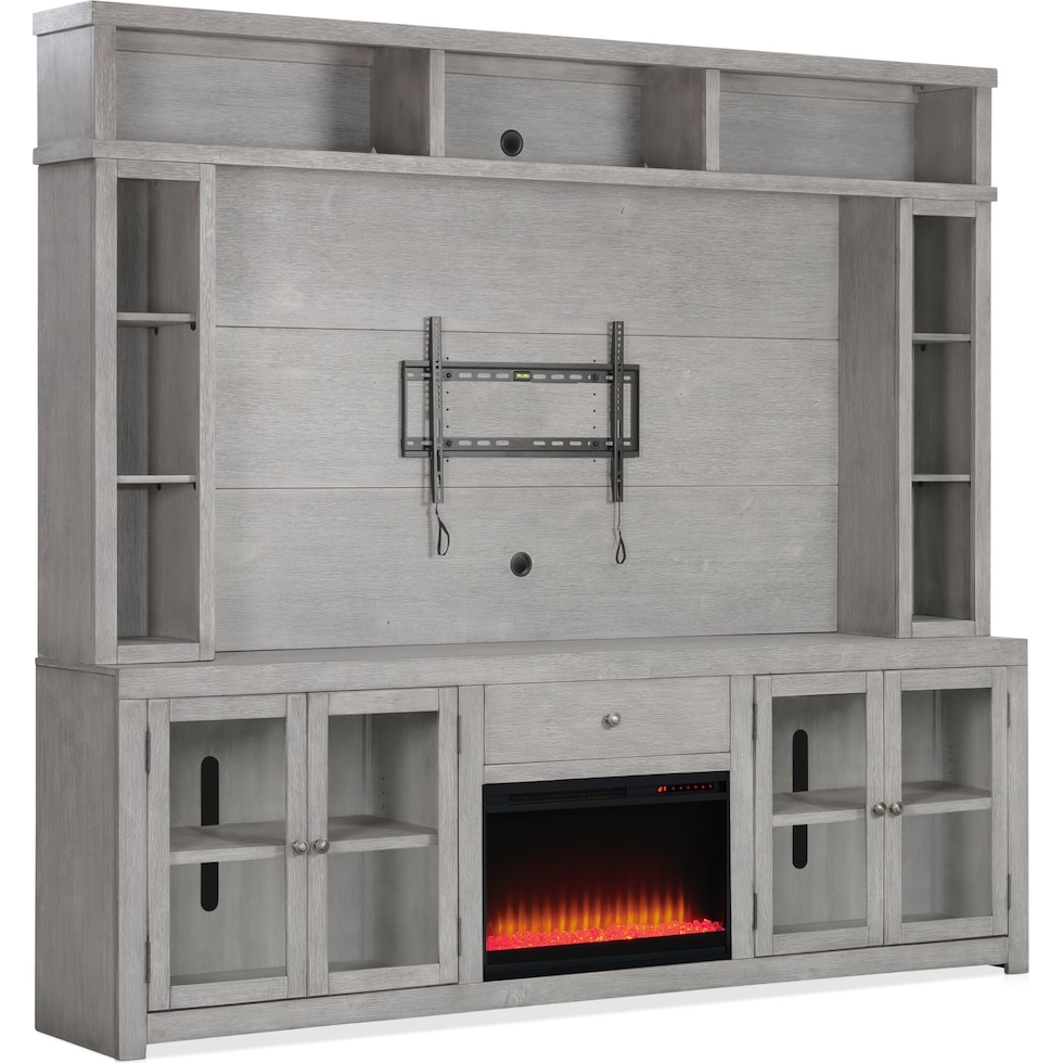 gray entertainment wall unit   