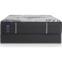 gray full mattress low profile foundation set   