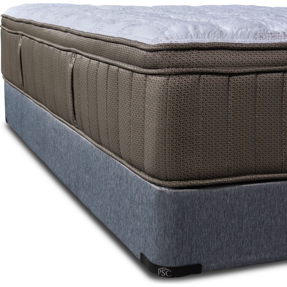 gray king mattress split low profile foundation set   