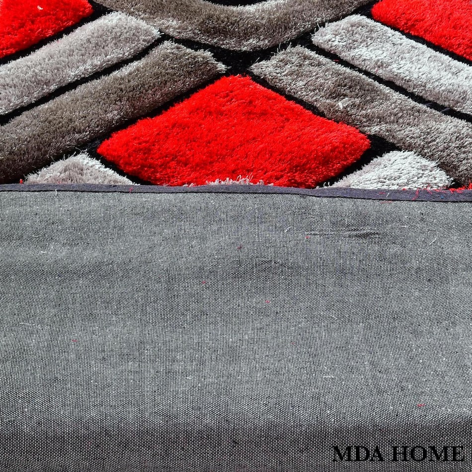 gray red area rug  x    
