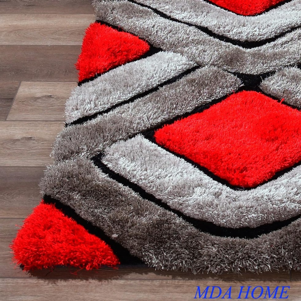 gray red area rug  x    