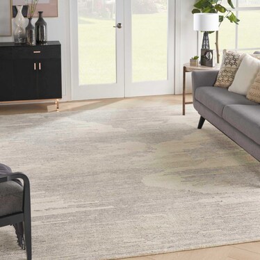 Valley Area Rug by Michael Amini - Ivory/Gray