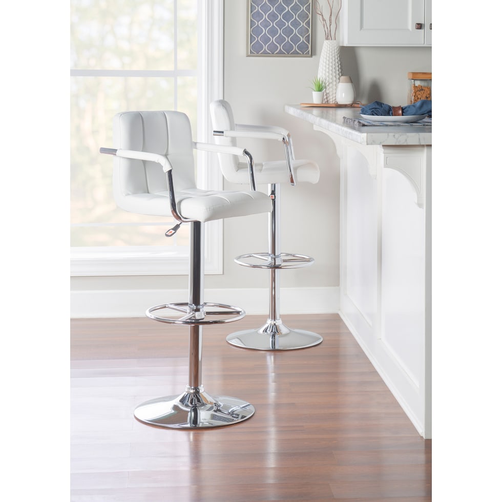 graydon white bar stool   