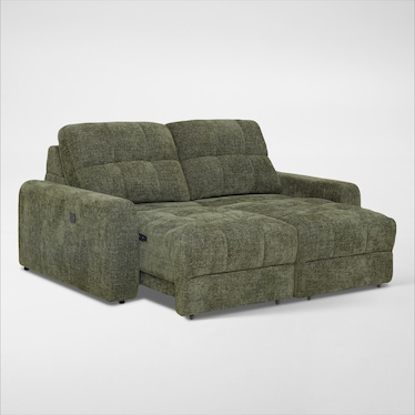 Grayson 2-Piece Power Extendable Sofa - Green