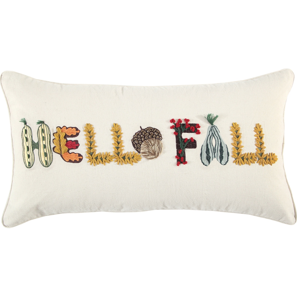 greetings ivory accent pillow   