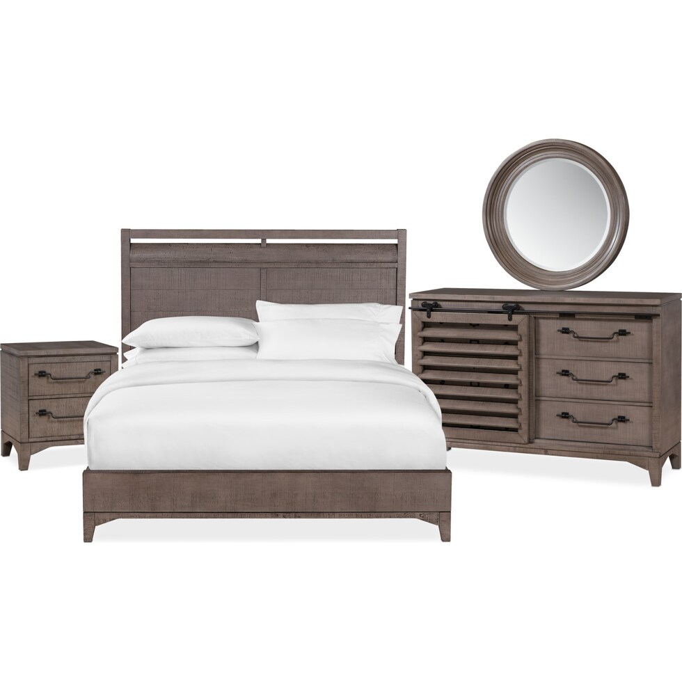 gristmill bedroom gray  pc king bedroom   