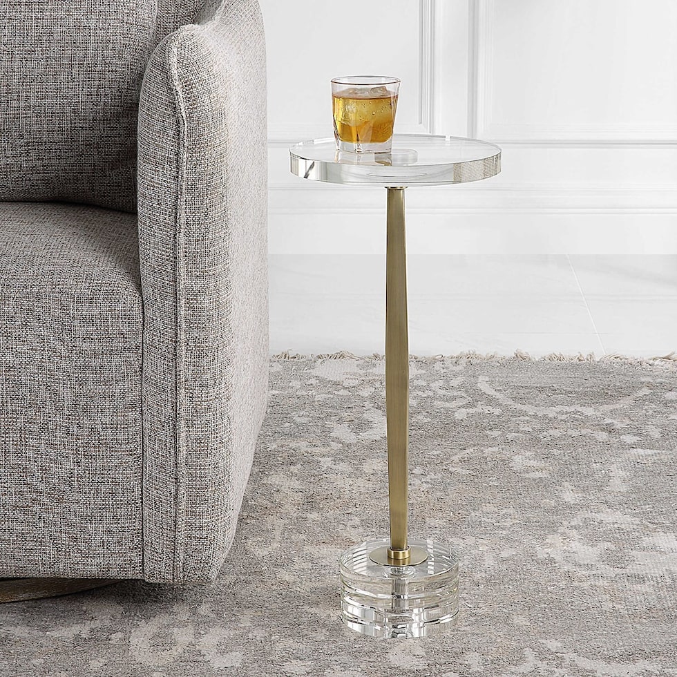 groove gold accent table   