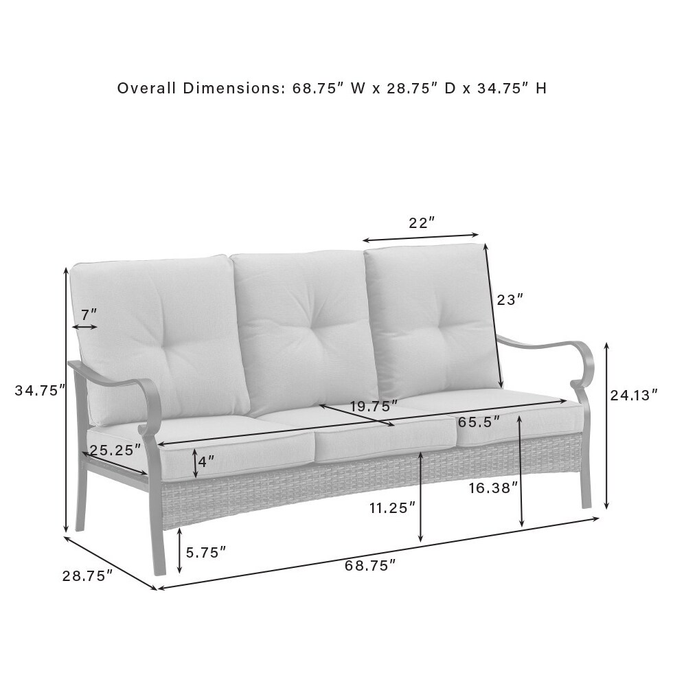 gulfport gray outdoor sofa   