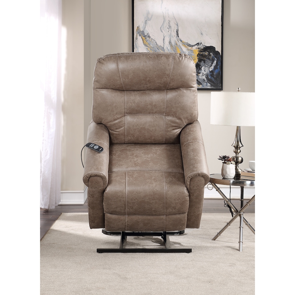 gunner light brown lift chair   