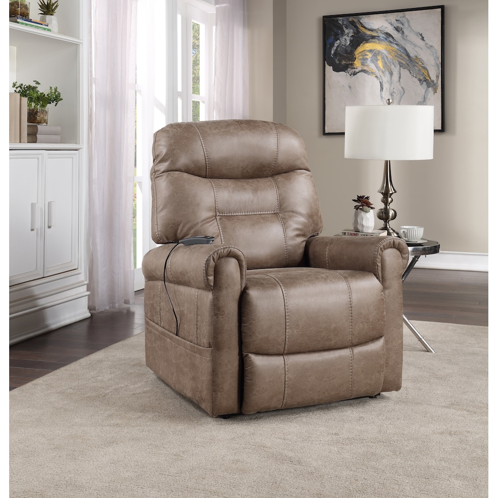 gunner light brown lift chair   