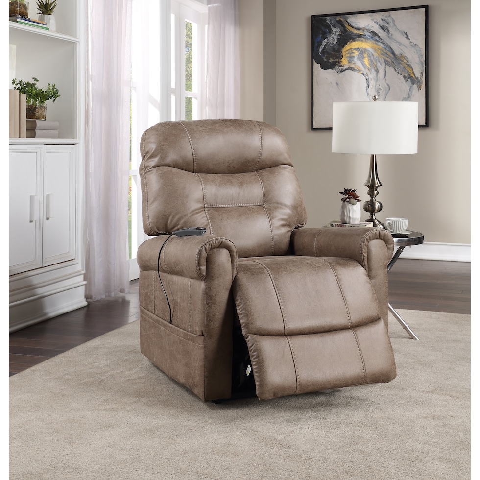 gunner light brown lift chair   