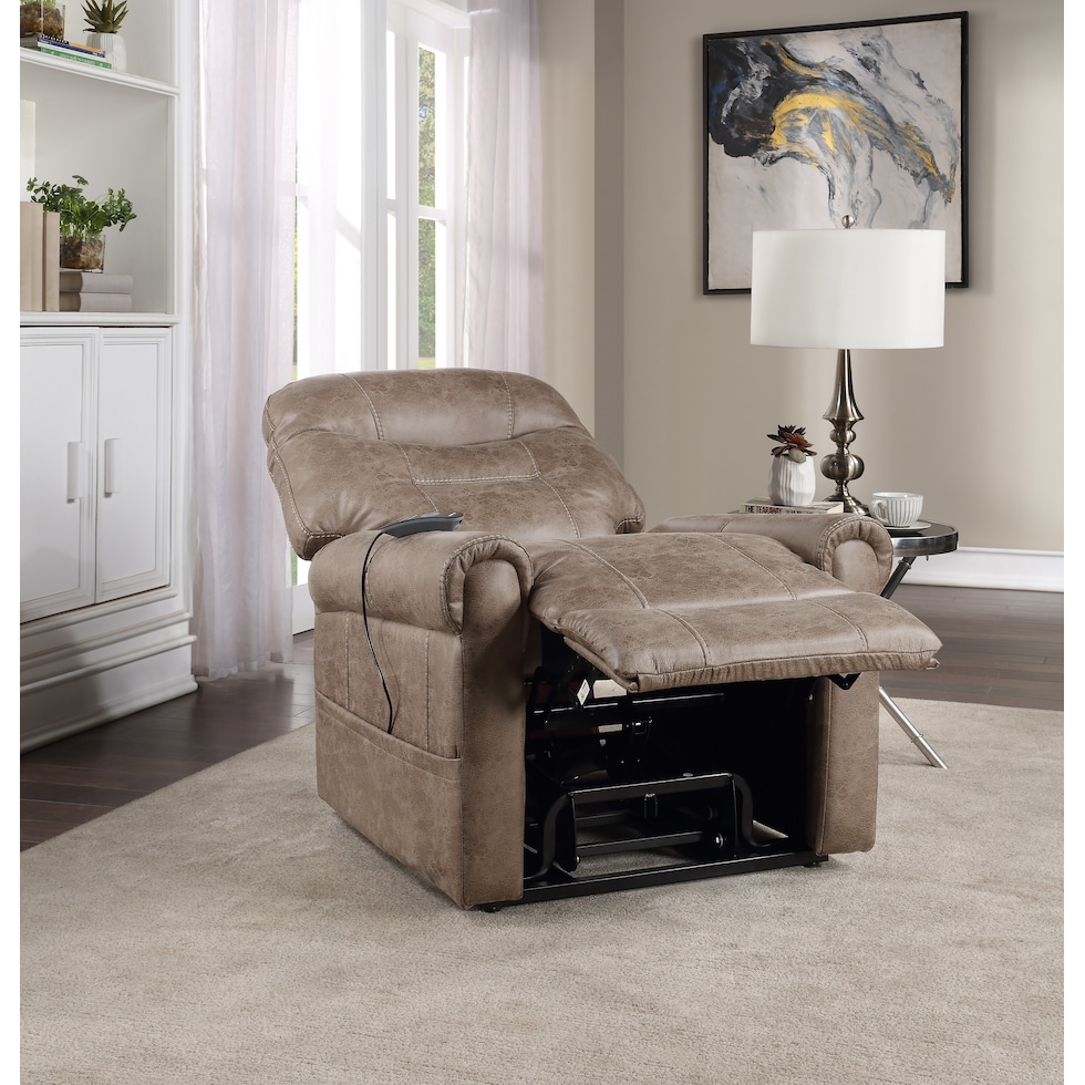 gunner light brown lift chair   