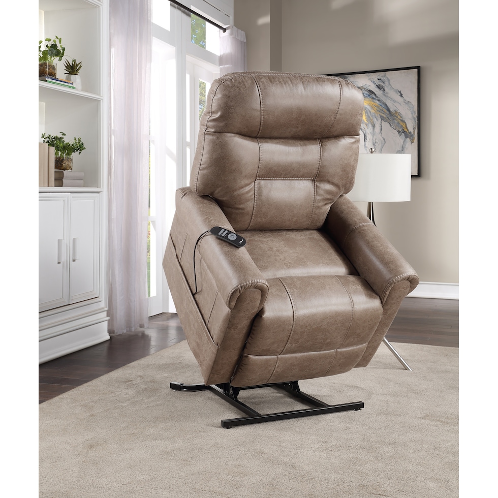gunner light brown lift chair   