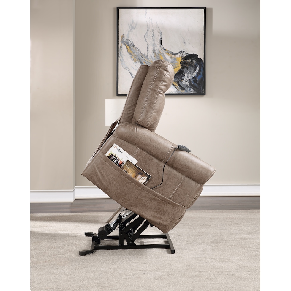 gunner light brown lift chair   