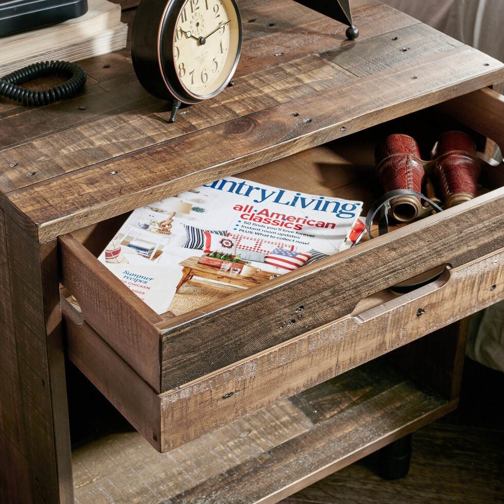 gustav light brown nightstand   