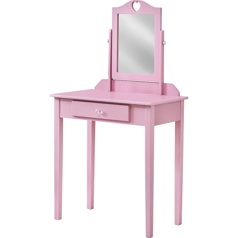 hadler pink vanity desk   