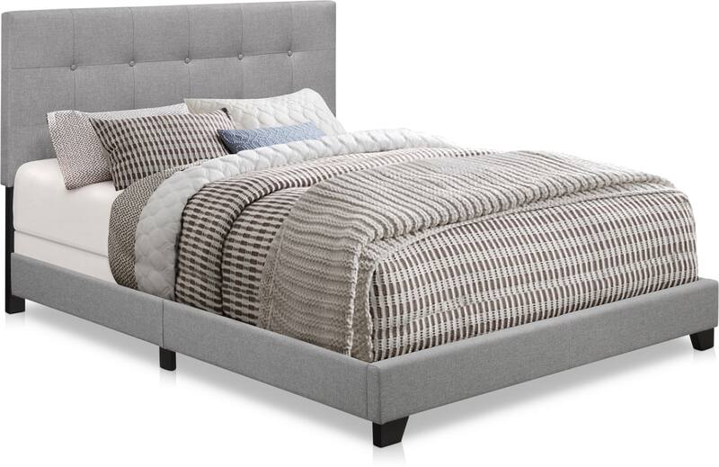 Hadley Upholstered King Bed Dark Gray Value City Furniture