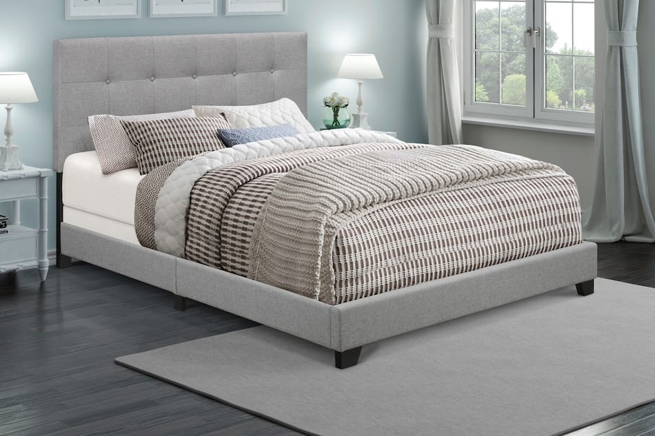 Hadley Queen Upholstered Bed Dark Gray Value City Furniture
