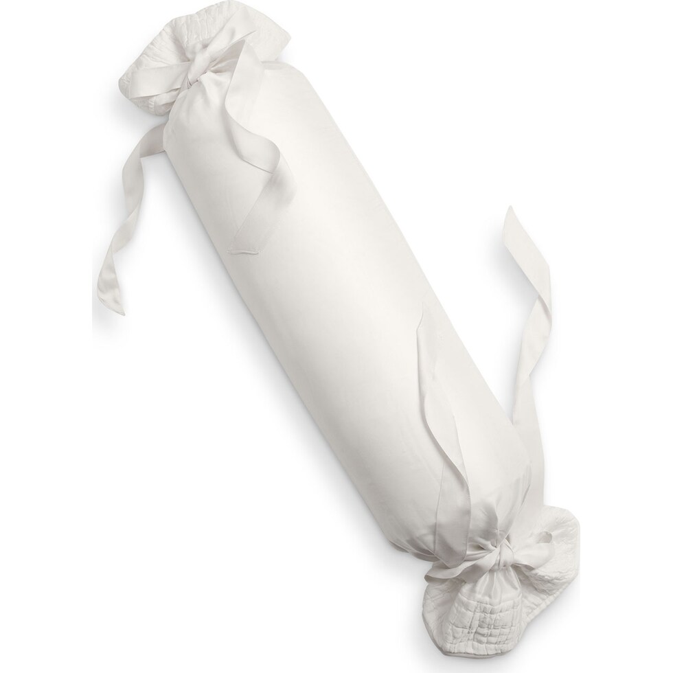 hadon white large bolster pillow and sham   