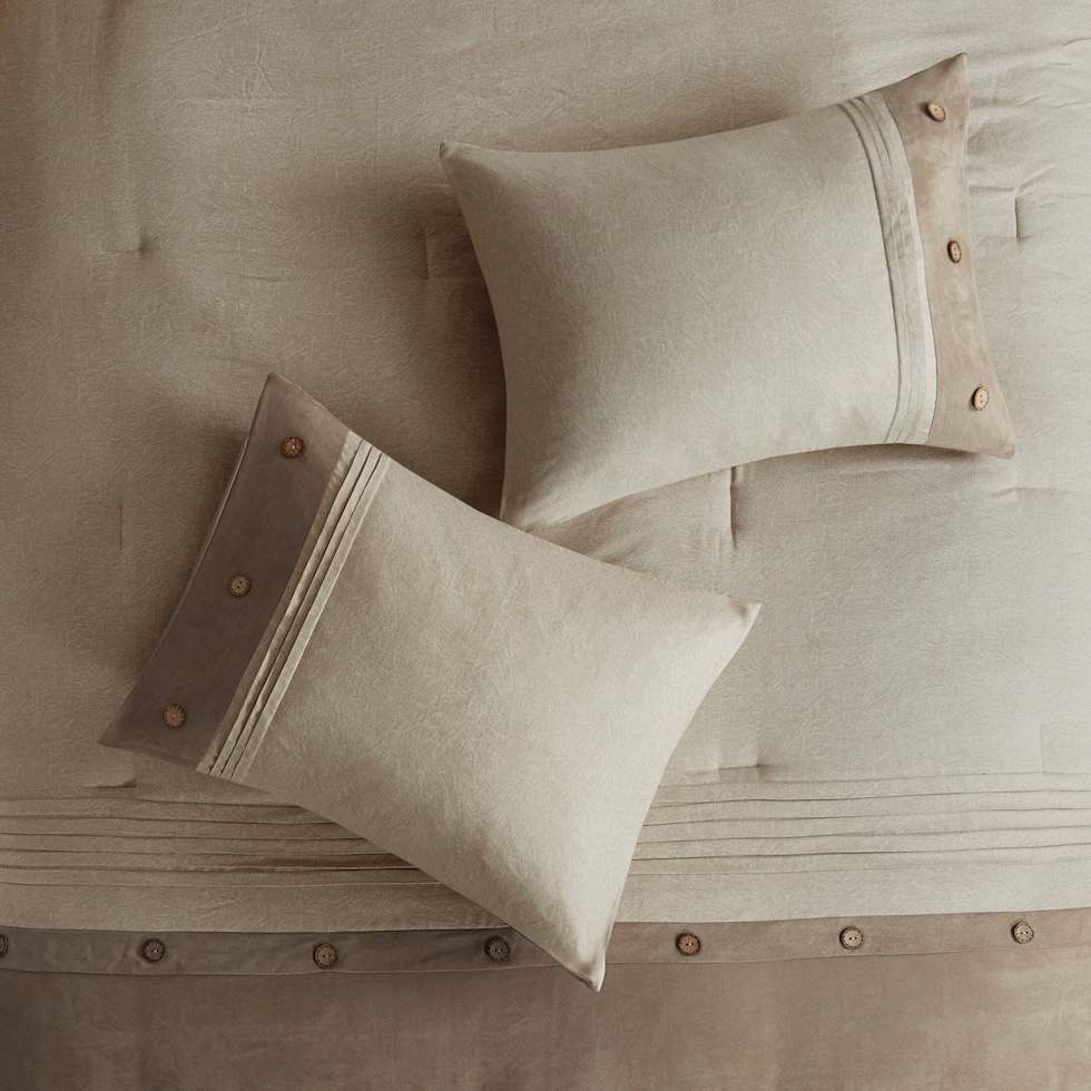 haisley light brown california king bedding set   