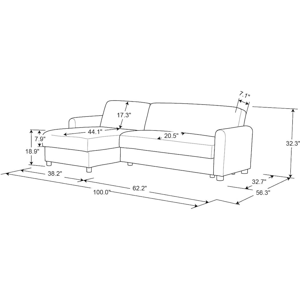 haleigh gray sleeper sectional   