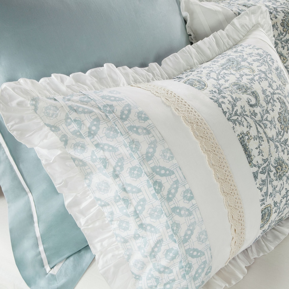 hali blue california king bedding set   