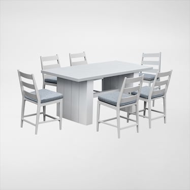 Halifax Outdoor Counter-Height Dining Table and 6 Stools