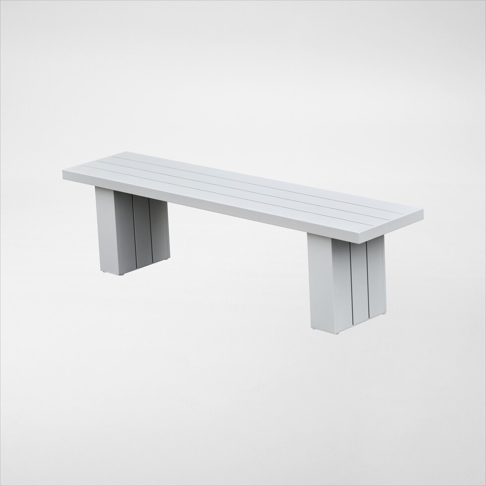 halifax white outdoor dining bench   