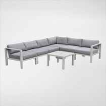 halifax white outdoor sectional set   