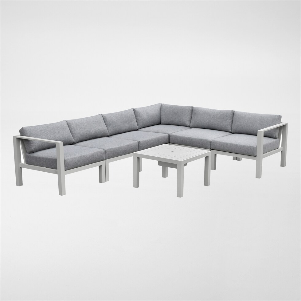 halifax white outdoor sectional set   