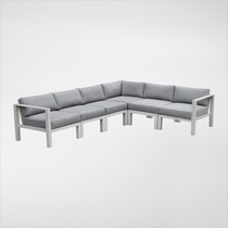 halifax white outdoor sectional set   