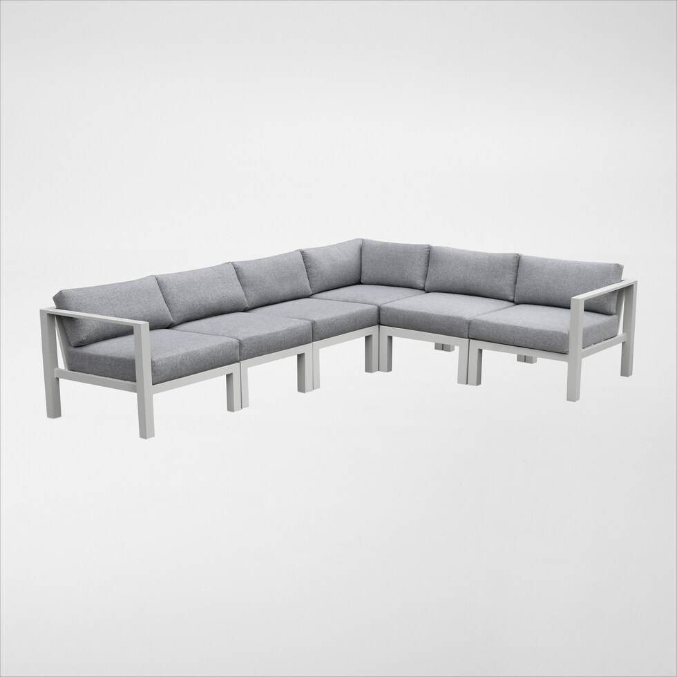 halifax white outdoor sectional set   